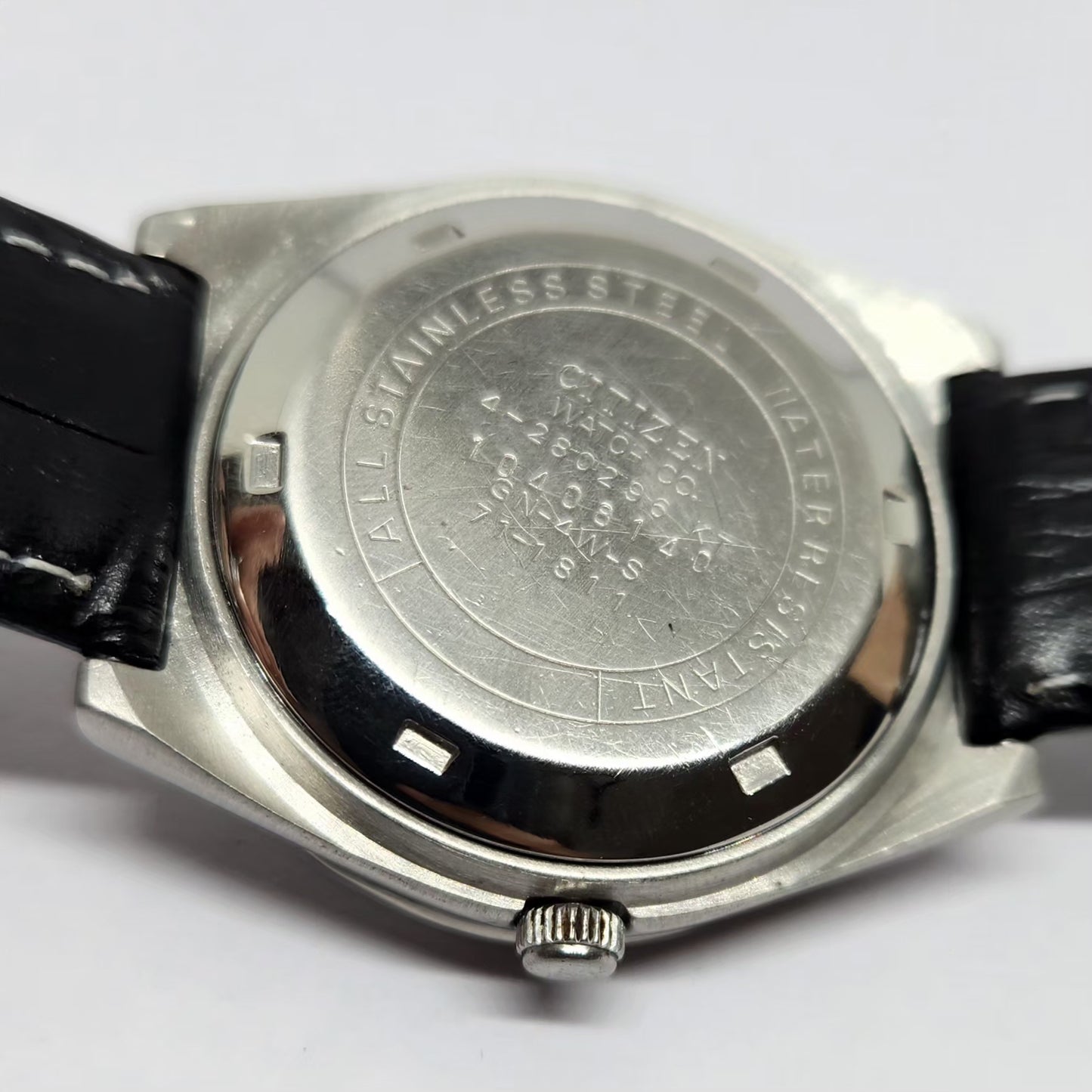 Vintage 1981 Original Citizen Automatic 8200 Blue Face 36MM Case Day-Date Japanese Men's Wrist Watch CT30