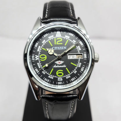 Vintage Mod Citizen 8200 Automatic 21 Jewels Black Face 36MM Case  Day-Date Men's Wrist Watch CT31
