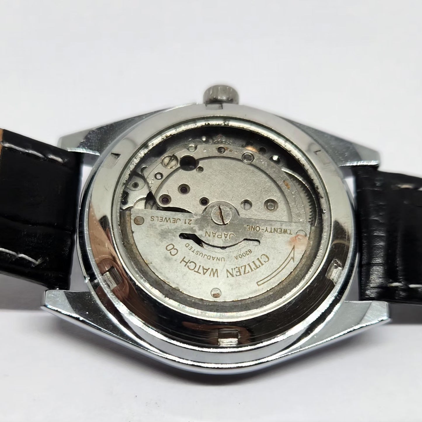 Vintage Mod Citizen 8200 Automatic 21 Jewels Black Face 36MM Case  Day-Date Men's Wrist Watch CT31