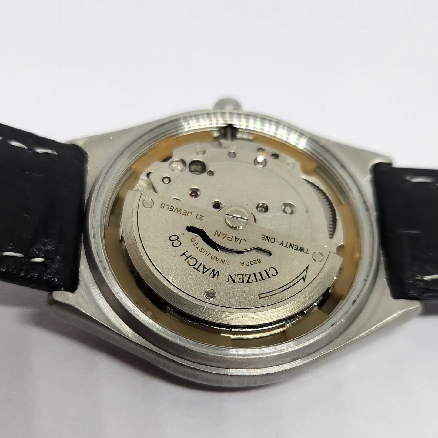 Vintage 1980 Original Citizen Automatic 8200 Black Face 36MM Case Day-Date Japanese Men's Wrist Watch CT32