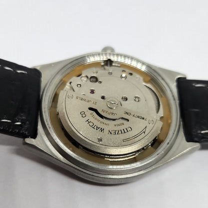 Vintage 1980 Original Citizen Automatic 8200 Black Face 36MM Case Day-Date Japanese Men's Wrist Watch CT32