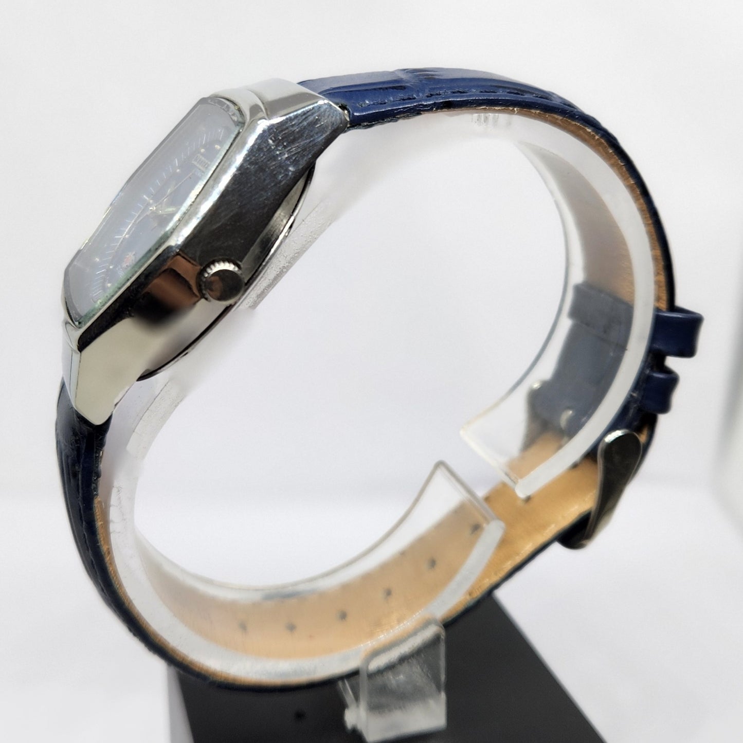 Vintage 1982 Original Citizen Automatic 8200 Blue Face 35MM Case Day-Date Japanese Men's Wrist Watch CT35