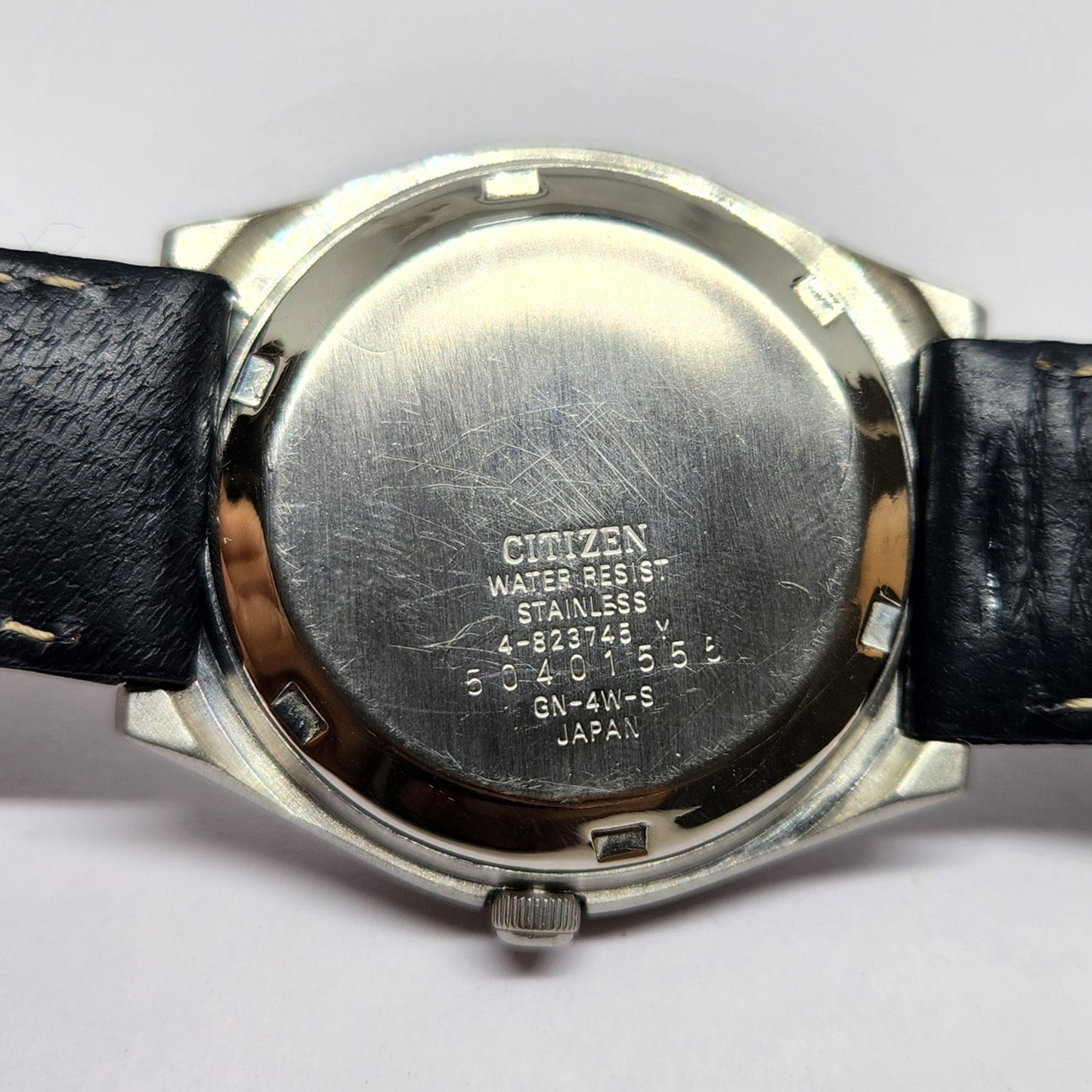 Vintage 1982 Original Citizen Automatic 8200 Blue Face 35MM Case Day-Date Japanese Men's Wrist Watch CT36