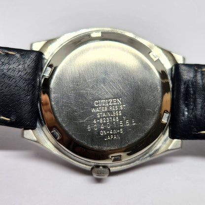 Vintage 1982 Original Citizen Automatic 8200 Blue Face 35MM Case Day-Date Japanese Men's Wrist Watch CT36