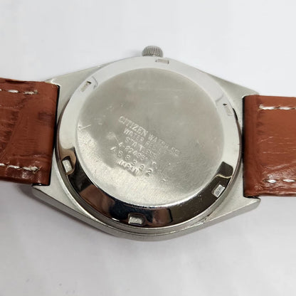 Vintage 1982 Original Citizen Automatic 8200 Blue Face 34MM Case Day-Date Japanese Men's Wrist Watch CT50
