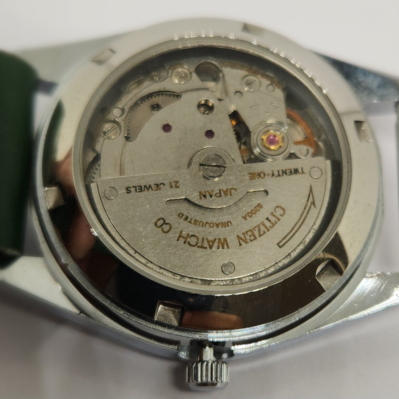 Vintage Mod Citizen Arabic 8200 Automatic Fluted Bazel Green Face 35MM Case Day-Date Men's Wrist Watch CT52