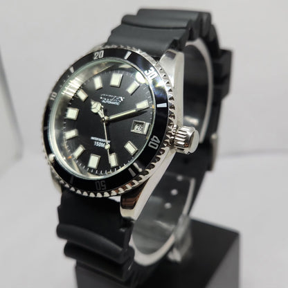 Vintage Mod Citizen 8200 Automatic Rotating Bazel Black Face 40MM Case Date Men's Wrist Watch CT53