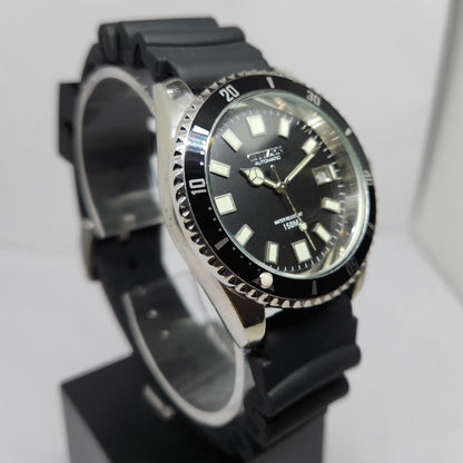 Vintage Mod Citizen 8200 Automatic Rotating Bazel Black Face 40MM Case Date Men's Wrist Watch CT53