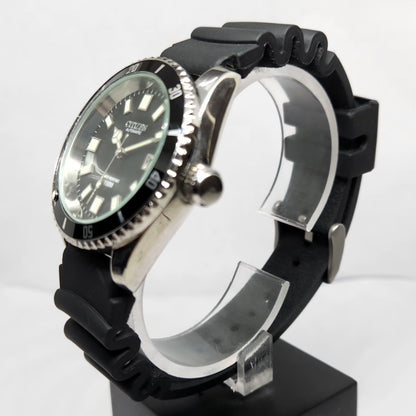 Vintage Mod Citizen 8200 Automatic Rotating Bazel Black Face 40MM Case Date Men's Wrist Watch CT53