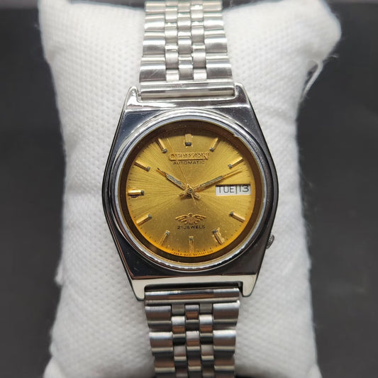 Vintage 1979 Original Citizen Automatic 8200 Gold Face 33MM case Day-Date Japanese Men's Wrist Watch CT60