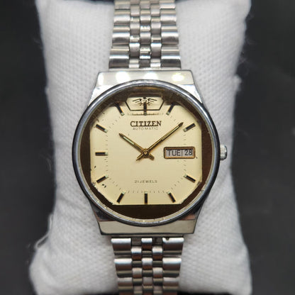 Vintage 1983 Original Citizen Automatic 8200 Gold Face 36MM case Day-Date Japanese Men's Wrist Watch CT62