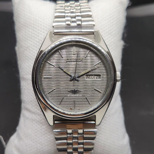Vintage 1976 Original Citizen Automatic 8200 Grey Face 37MM case Day-Date Japanese Men's Wrist Watch CT65