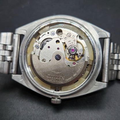 Vintage 1976 Original Citizen Automatic 8200 Grey Face 37MM case Day-Date Japanese Men's Wrist Watch CT65