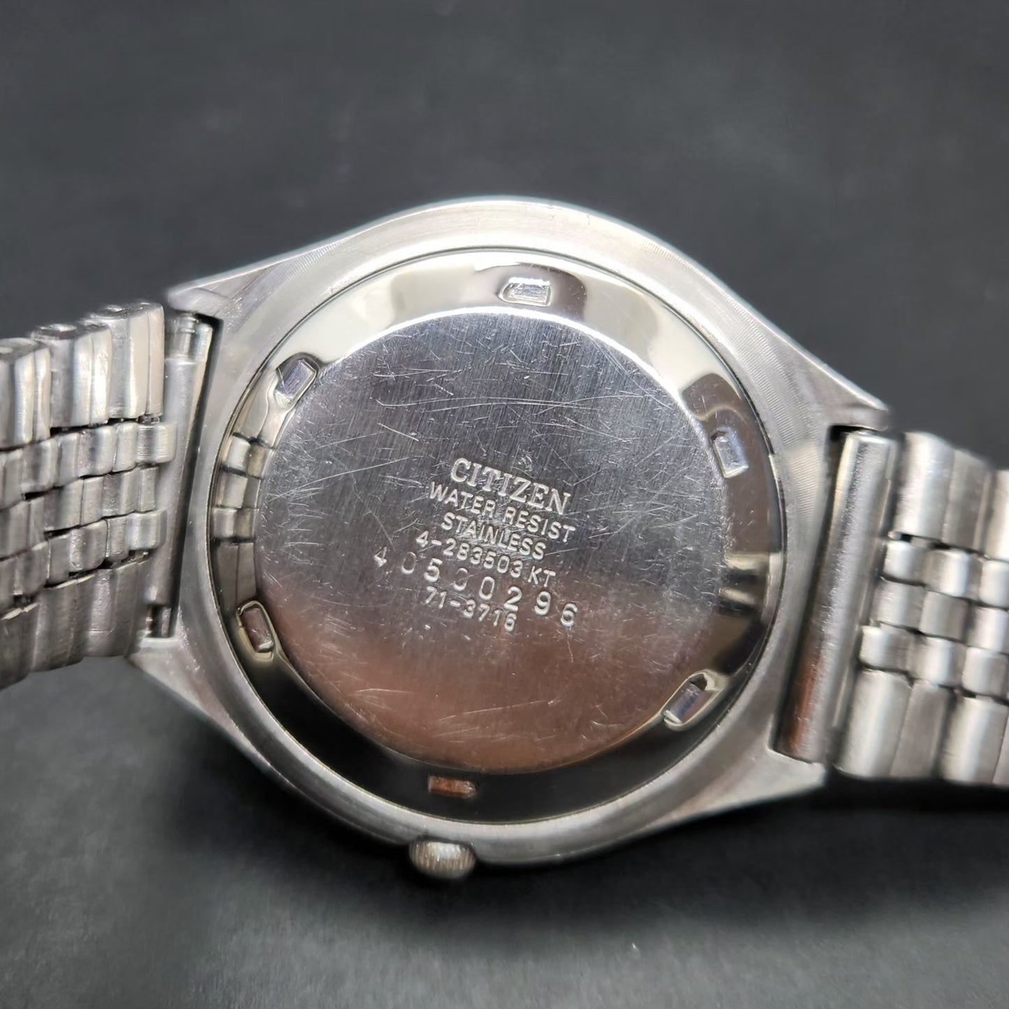 Vintage 1974 Original Citizen Automatic 8200 Blue Face 37MM case Day-Date Japanese Men's Wrist Watch CT68
