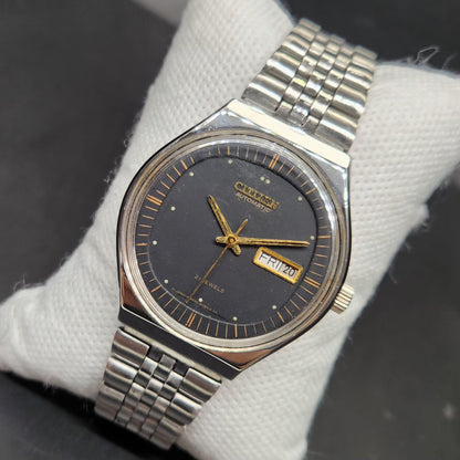Vintage 1978 Original Citizen Automatic 8200 Black Face 37MM case Day-Date Japanese Men's Wrist Watch CT69