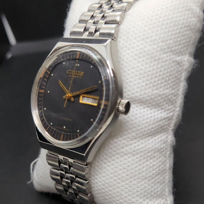 Vintage 1978 Original Citizen Automatic 8200 Black Face 37MM case Day-Date Japanese Men's Wrist Watch CT69