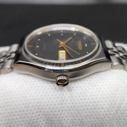 Vintage 1978 Original Citizen Automatic 8200 Black Face 37MM case Day-Date Japanese Men's Wrist Watch CT69