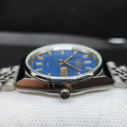 Vintage 1981 Original Citizen Automatic 8200 Blue Face 36MM case Day-Date Japanese Men's Wrist Watch CT70