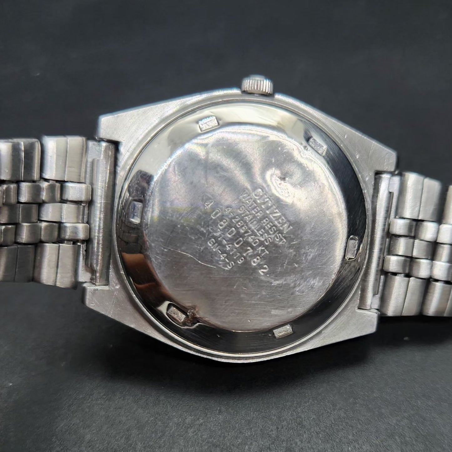 Vintage 1974 Original Citizen Automatic 8200 Grey Face 34MM case Day-Date Japanese Men's Wrist Watch CT72