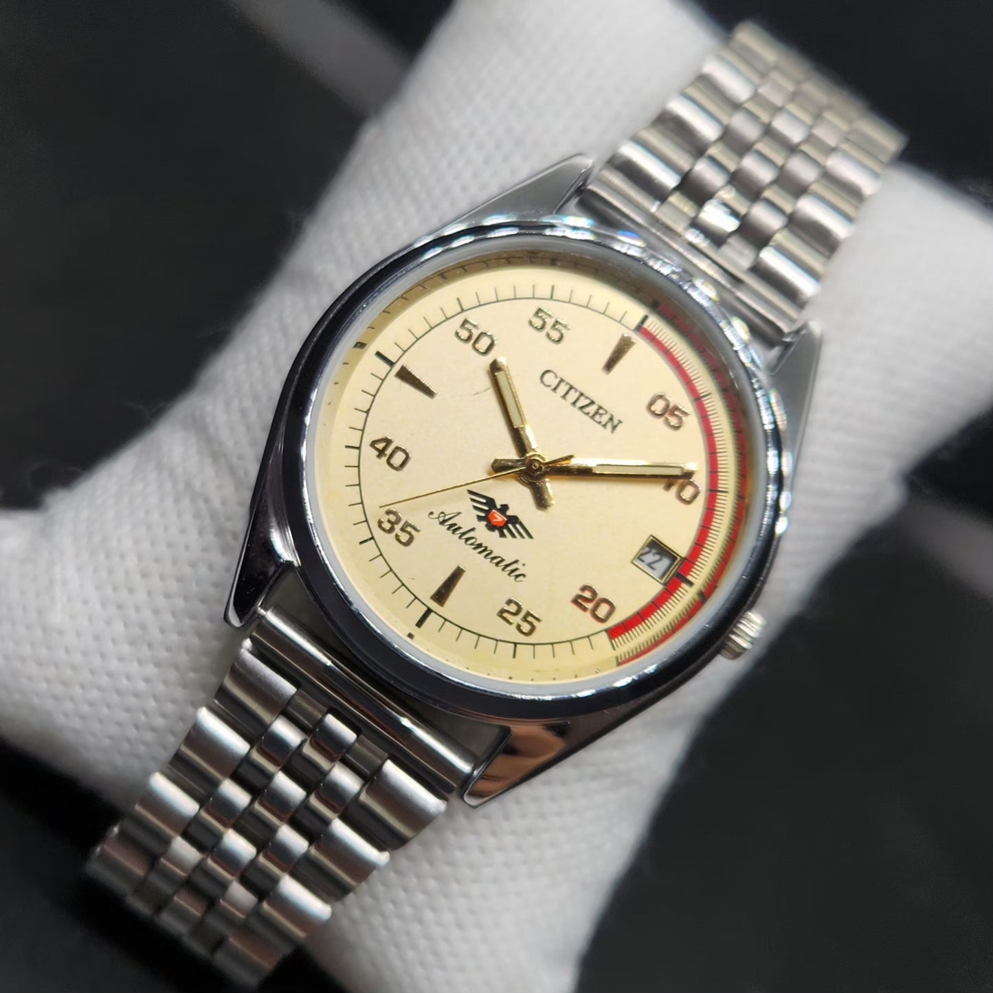 Vintage Mod Citizen 8200 Automatic Gold Face 36MM Case Date Men's Wrist Watch CT86