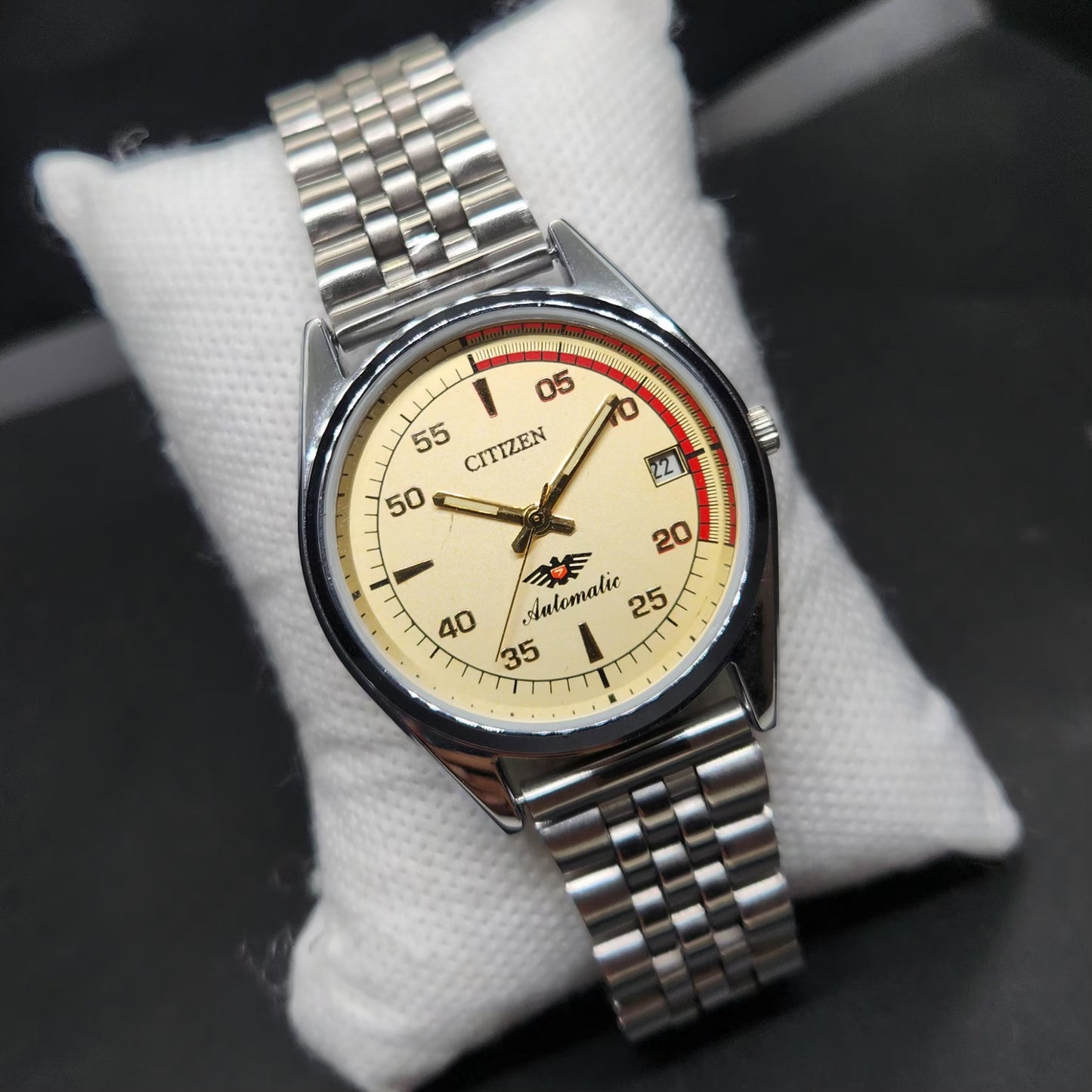 Vintage Mod Citizen 8200 Automatic Gold Face 36MM Case Date Men's Wrist Watch CT86