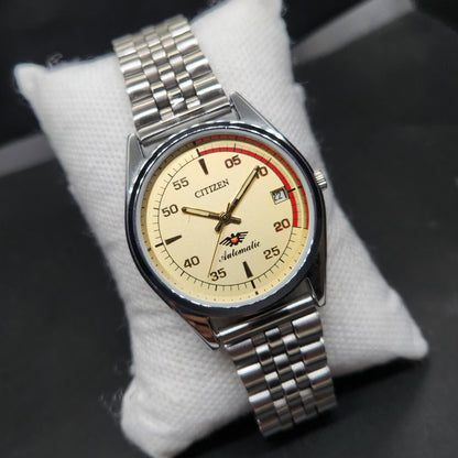 Vintage Mod Citizen 8200 Automatic Gold Face 36MM Case Date Men's Wrist Watch CT86