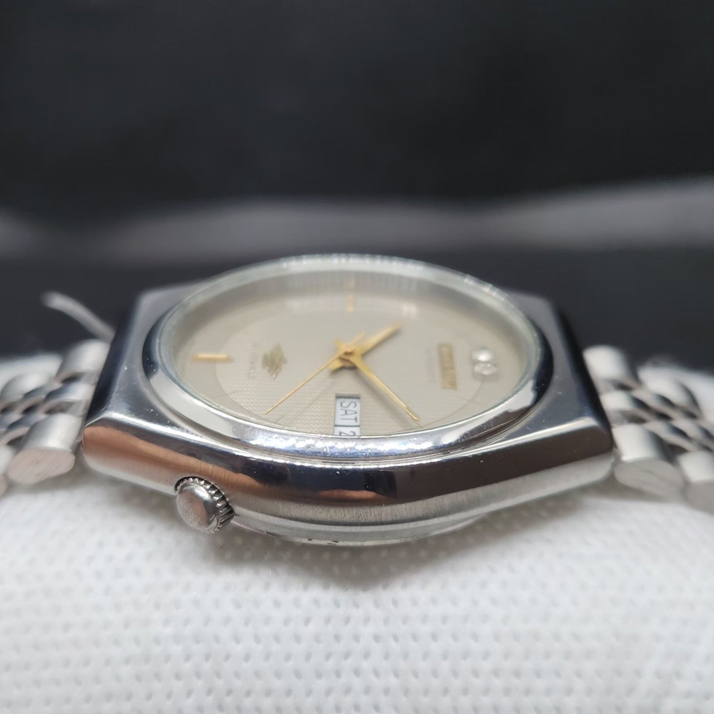 Vintage 1978 Original Citizen Automatic 8200 Grey Face 36MM case Day-Date Japanese Men's Wrist Watch CT73