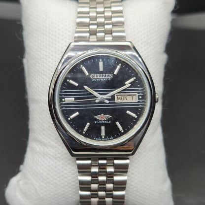 Vintage 1982 Original Citizen Automatic 8200 Black Face 36MM case Day-Date Japanese Men's Wrist Watch CT75