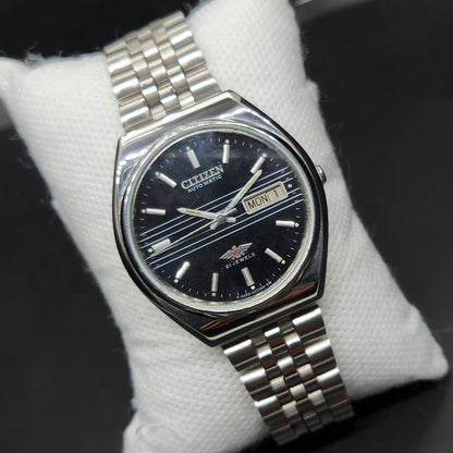 Vintage 1982 Original Citizen Automatic 8200 Black Face 36MM case Day-Date Japanese Men's Wrist Watch CT75