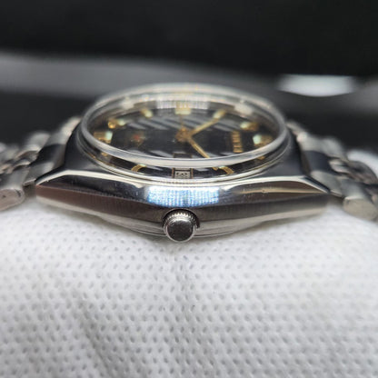 Vintage 1978 Original Citizen Automatic 8200 Black Face 34MM case Day-Date Japanese Men's Wrist Watch CT79