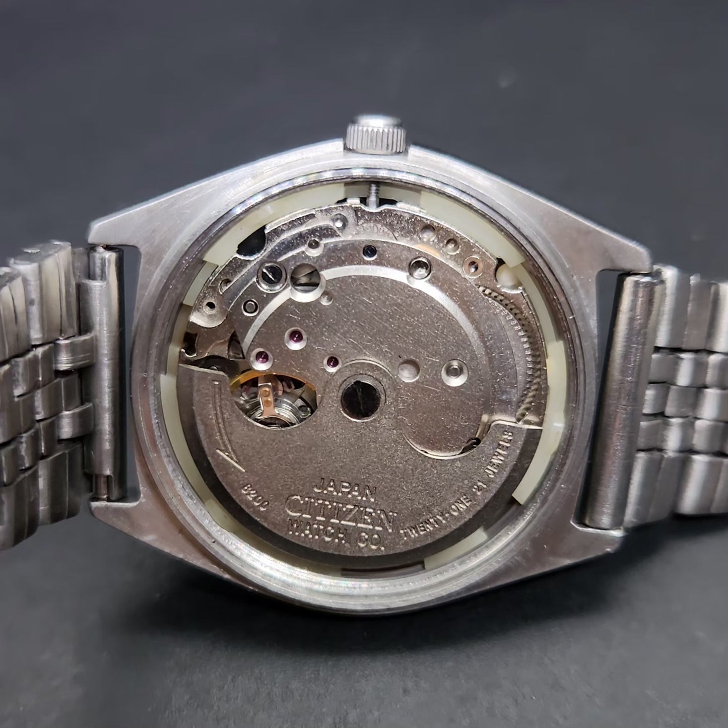 Vintage 1978 Original Citizen Automatic 8200 Black Face 34MM case Day-Date Japanese Men's Wrist Watch CT79