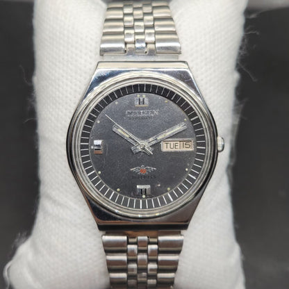 Vintage 1981 Original Citizen Automatic 8200 Grey Face 36MM case Day-Date Japanese Men's Wrist Watch CT85