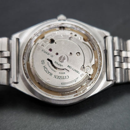 Vintage 1981 Original Citizen Automatic 8200 Grey Face 36MM case Day-Date Japanese Men's Wrist Watch CT85