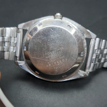 Vintage Mod Citizen 8200 Automatic Gold Face 36MM Case Railway Time Day-Date Men's Wrist Watch CT88