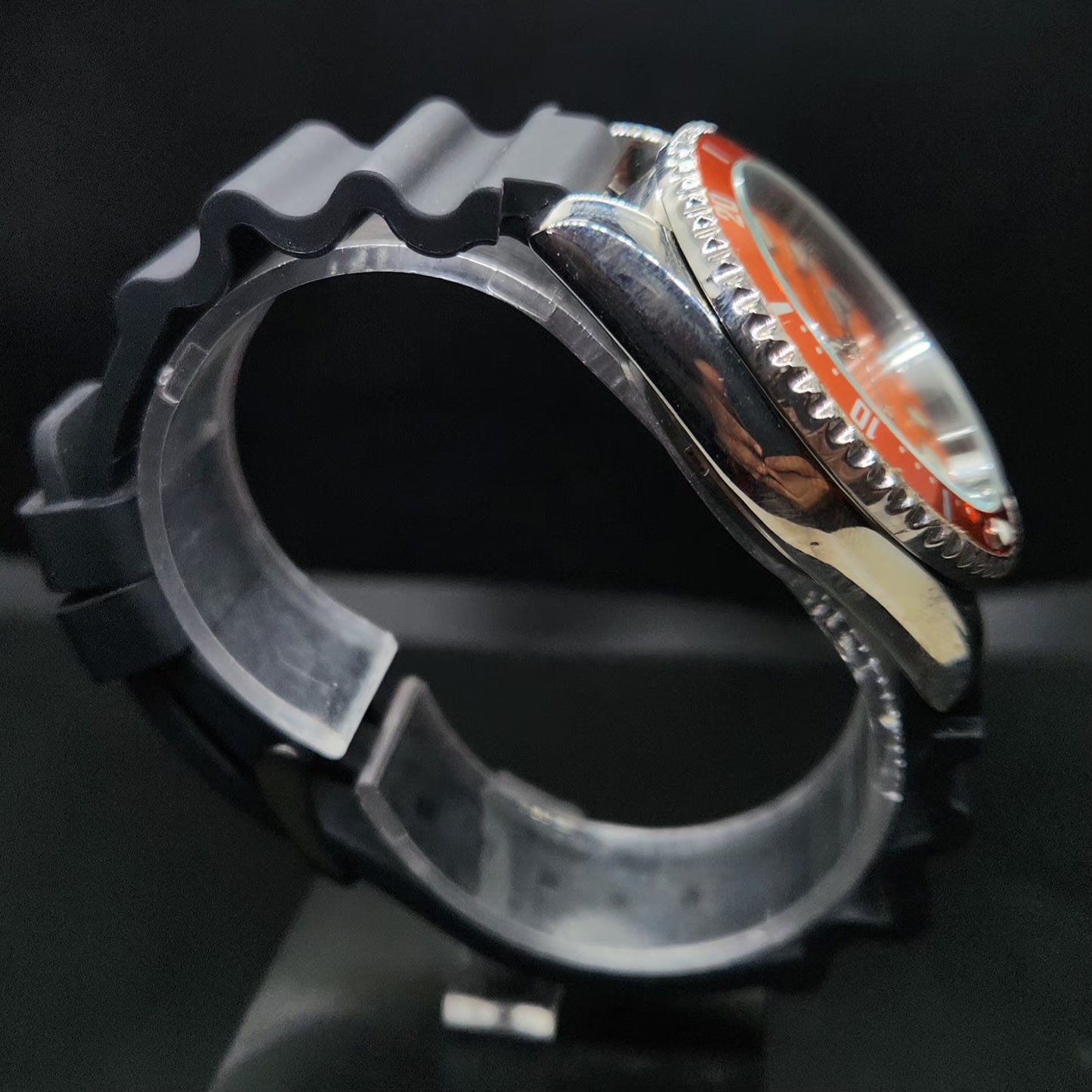 Vintage Mod Citizen 8200 Automatic Rotating Bazel Orange Face 40MM Case Date Men's Wrist Watch CT94