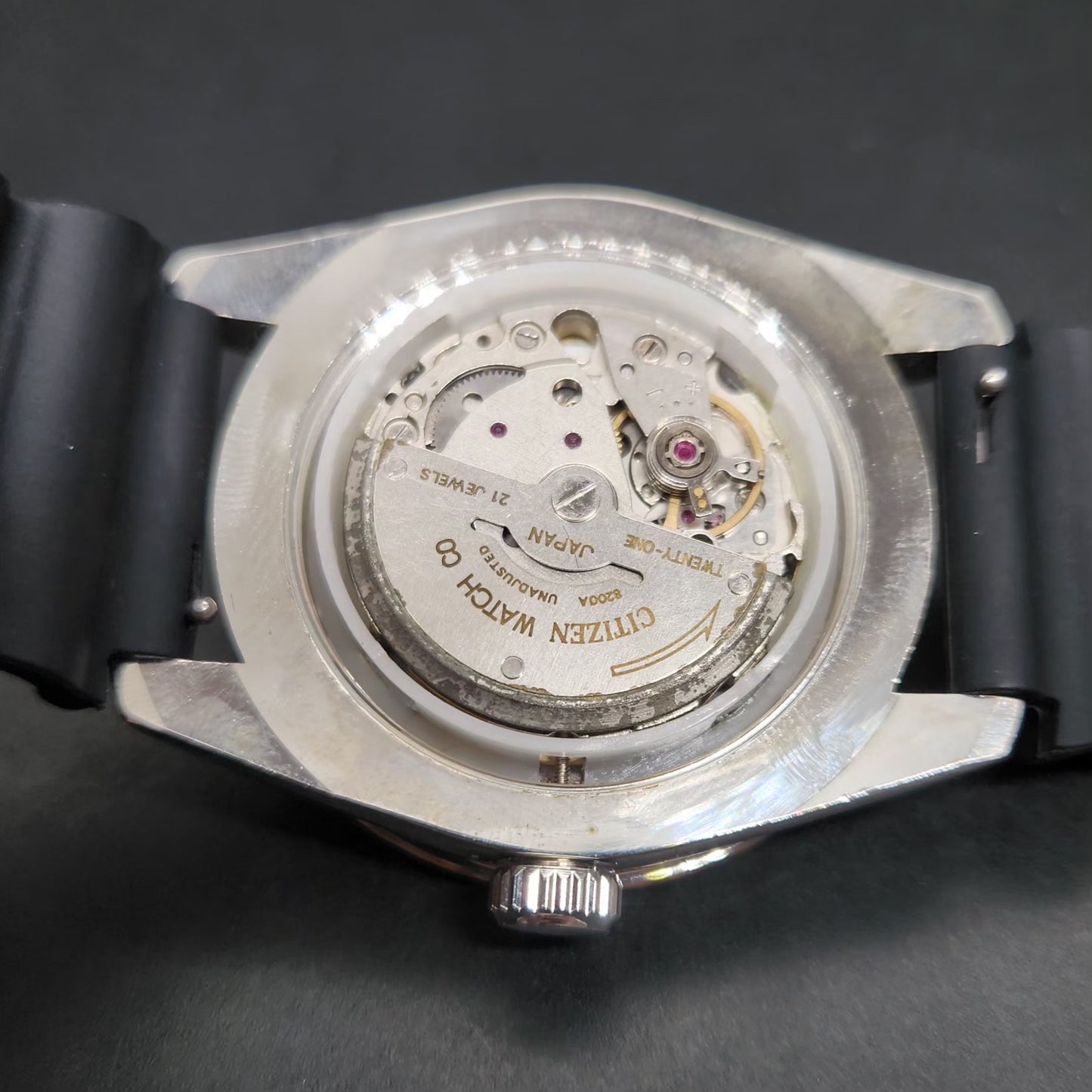 Vintage Mod Citizen 8200 Automatic Rotating Bazel Orange Face 40MM Case Date Men's Wrist Watch CT94
