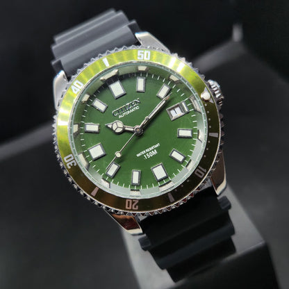 Vintage Mod Citizen 8200 Automatic Rotating Bazel Green Face 40MM Case Date Men's Wrist Watch CT96