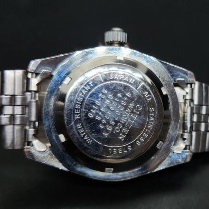 Vintage Mod Citizen 8200 Automatic Rotating Bazel Black Face 40MM Case Date Men's Wrist Watch CT101