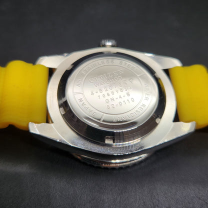 Vintage Mod Citizen 8200 Automatic Rotating Bazel Yellow Face 40MM Case Date Men's Wrist Watch CT102