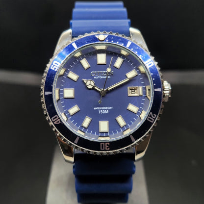 Vintage Mod Citizen 8200 Automatic Rotating Bazel Blue Face 40MM Case Date Men's Wrist Watch CT103