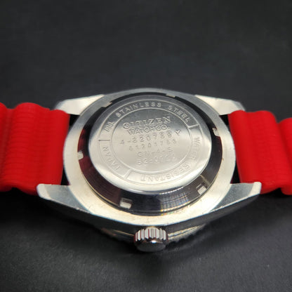 Vintage Mod Citizen 8200 Automatic Rotating Bazel Red Face 40MM Case Date Men's Wrist Watch CT104