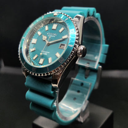 Vintage Mod Citizen 8200 Automatic Rotating Bazel Sea Green Face 40MM Case Date Men's Wrist Watch CT105