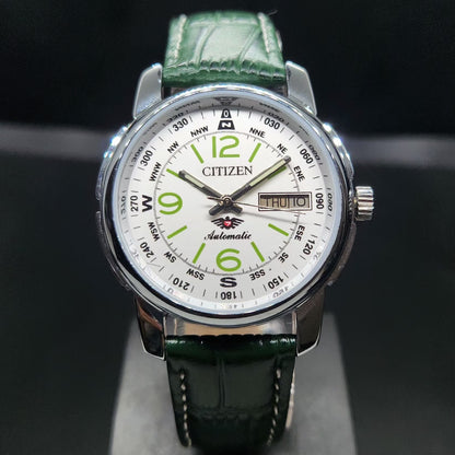 Vintage Mod Citizen 8200 Automatic White Face 37MM Case Day-Date Men's Wrist Watch CT108
