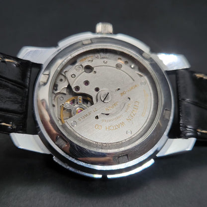 Vintage Mod Citizen 8200 Automatic Black Face 37MM Case Day-Date Men's Wrist Watch CT110