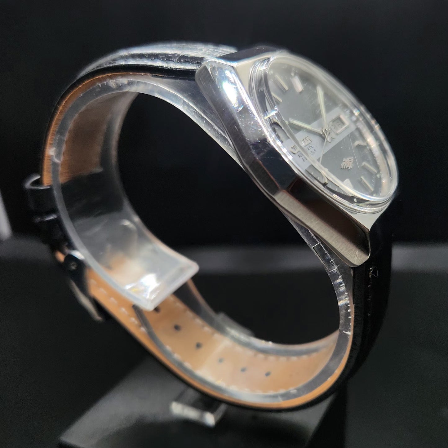 Vintage 1981 Original Citizen Automatic 8200 Silver Face 36MM Case Day-Date Japanese Men's Wrist Watch CT112
