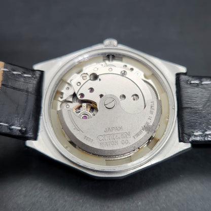 Vintage 1981 Original Citizen Automatic 8200 Silver Face 36MM Case Day-Date Japanese Men's Wrist Watch CT112