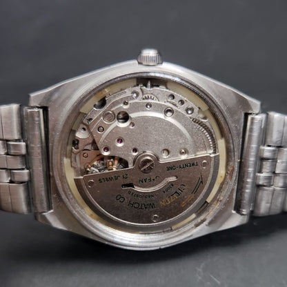 Vintage 1977 Original Citizen Automatic 8200 Gold Face 34MM case Day-Date Japanese Men's Wrist Watch CT114