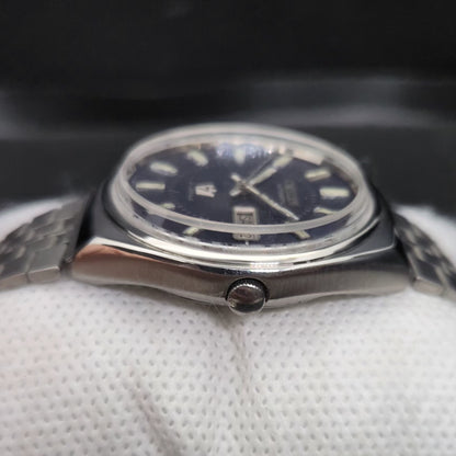 Vintage 1981 Original Citizen Automatic 8200 Blue Face 35MM case Day-Date Japanese Men's Wrist Watch CT115