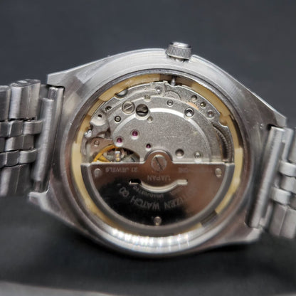 Vintage 1981 Original Citizen Automatic 8200 Blue Face 36MM case Day-Date Japanese Men's Wrist Watch CT116