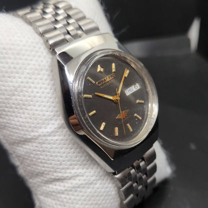 Vintage 1980 Original Citizen Automatic 8200 Grey Face 34MM case Day-Date Japanese Men's Wrist Watch CT119
